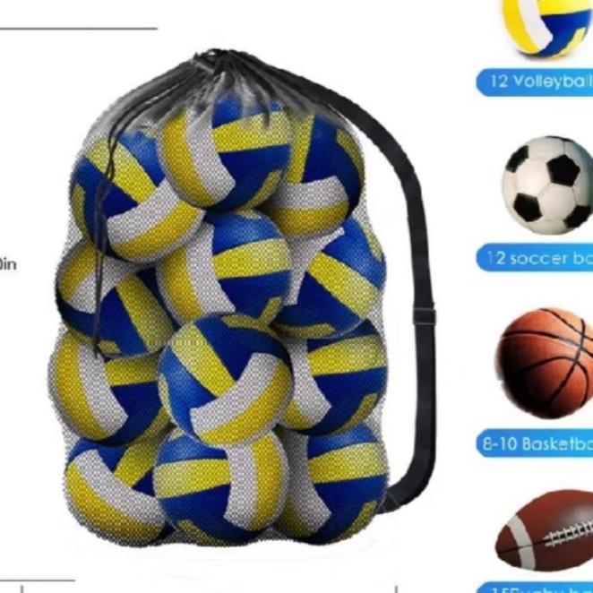Tas Jaring Penyimpanan Alat Olahraga Bola Basket, Bola Voly, Bola Sepak Kapasitas Besar