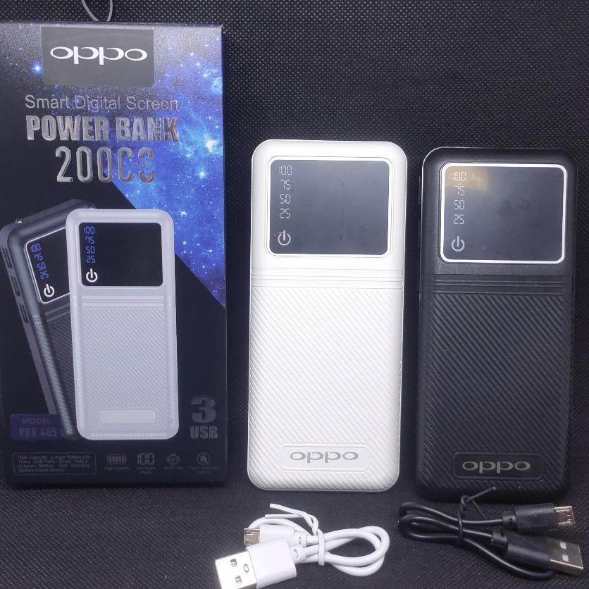 Oppo Power Bank 20000 Mah / Power Bank 3 Usb / Smart Digital Screen Power Bank 2000 Mah