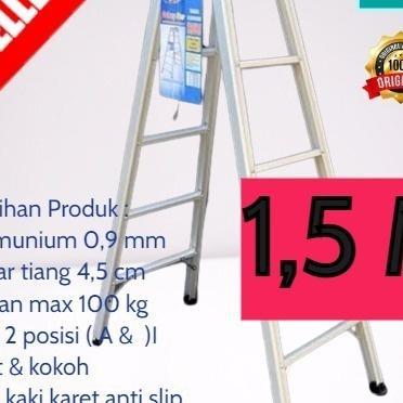 Happy Idea - ( Gojek ) Tangga Lipat Aluminium Murah Kuat 1,5 M Tangga Tukang Ac Rumah Toko Galaxy