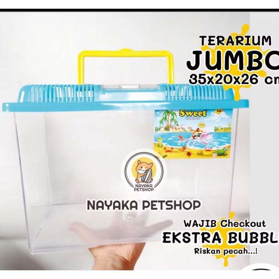 Sweet Terarium Terarrium Jumbo Kandang Hamster Aquarium Ikan Wadah Reptil Tempat Kura Kura Brazil He