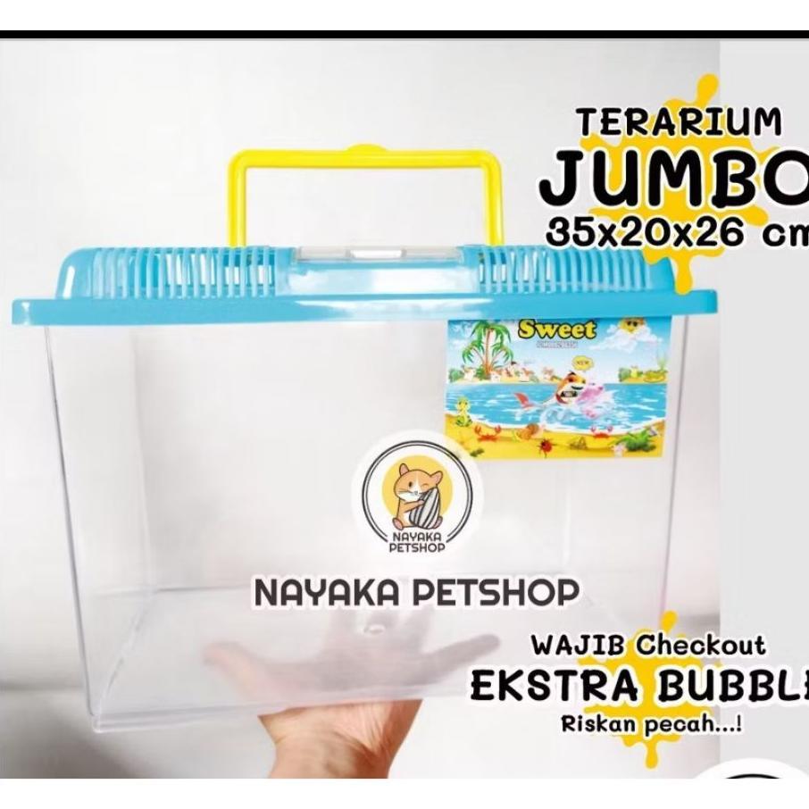 Sweet Terarium Terarrium Jumbo Kandang Hamster Aquarium Ikan Wadah Reptil Tempat Kura Kura Brazil He