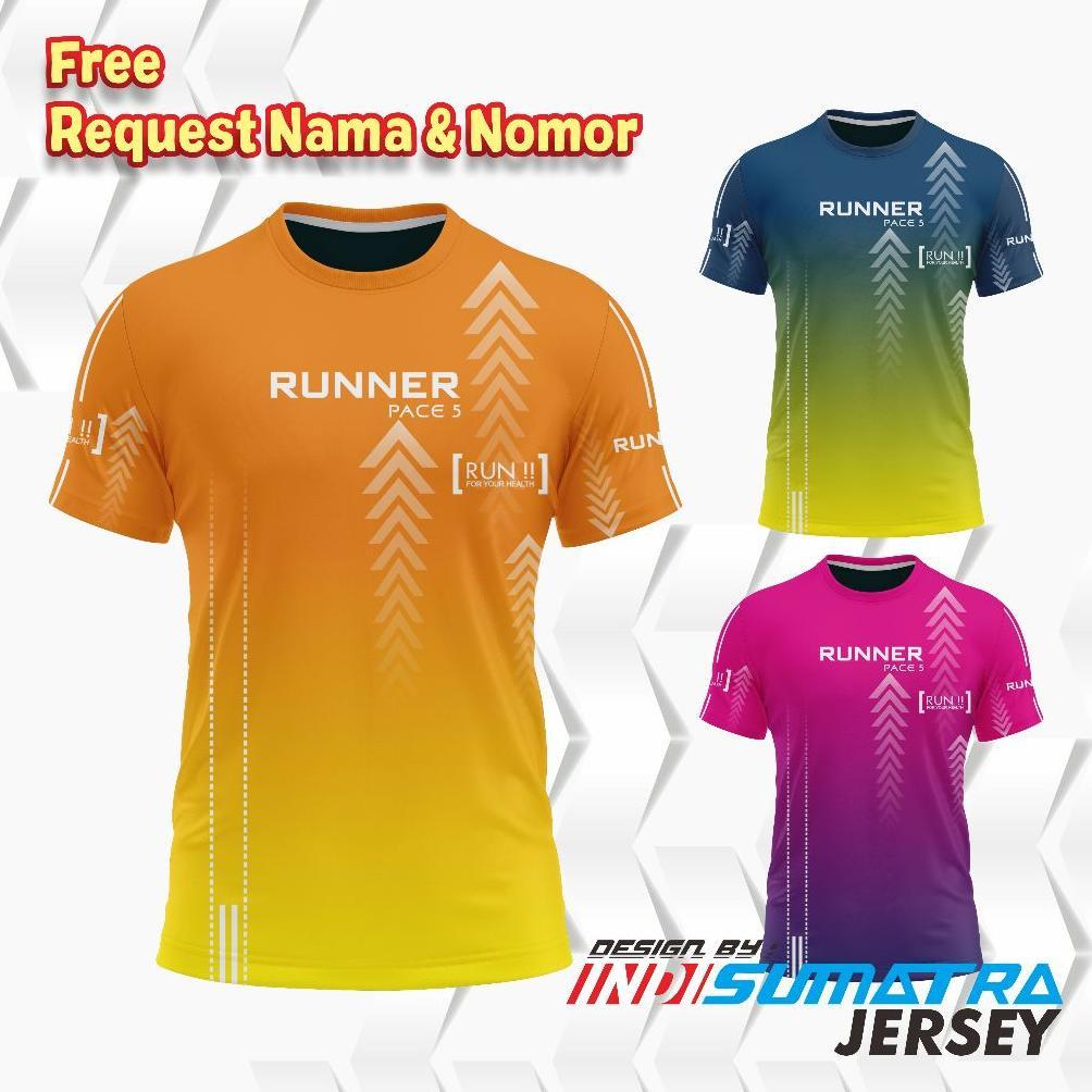 Jersey Running Pria Wanita Olahraga Lari Maraton Joging Custom Nama