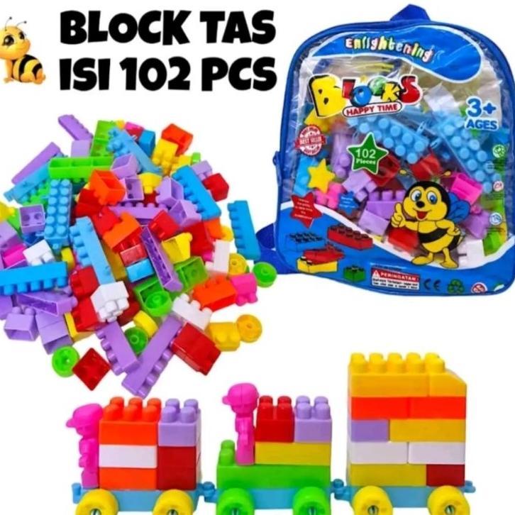 Mainan Anak Diy Building Block Robot Mobil / Mainan Blok Lego Susun Tas Lebah