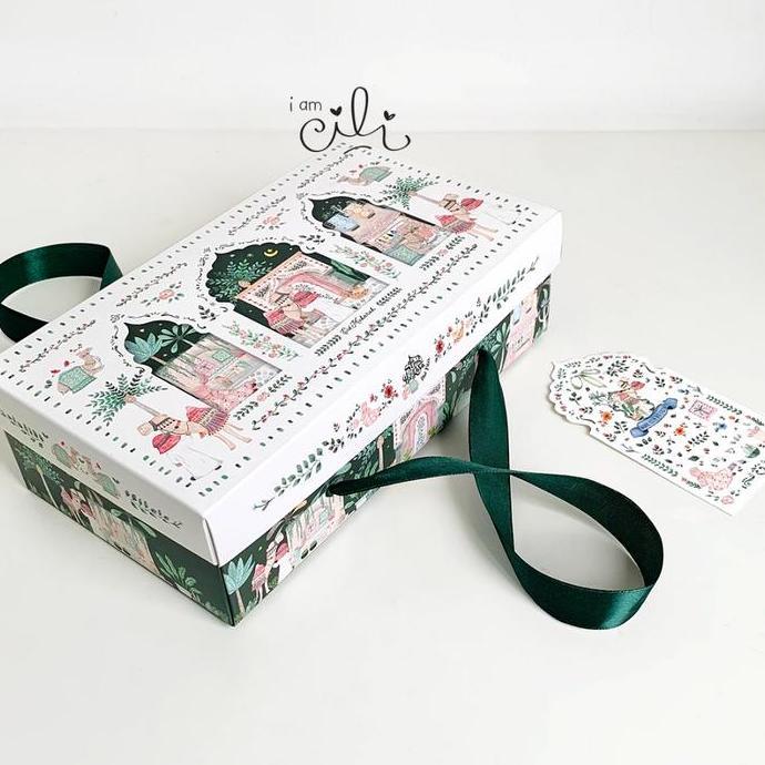(Best) (BOX 24 x13.4 x 7.5cm LEBARAN)kotak 2 toples 112 / kue setengah loyang