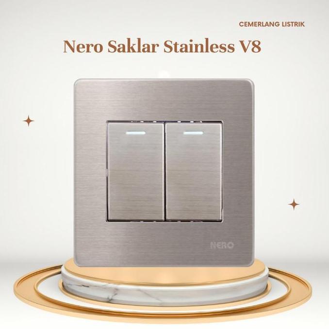 NERO Saklar Hotel Stainless V81622 - Saklar Seri Hotel Nero Stainless V8
