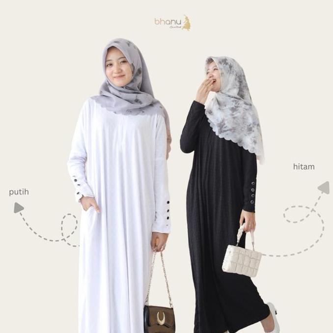 Arsy- Bhanu-Selina Abaya Lambador Knit Abaya Nita Muslimah Bahan Knit Busui Gamis_Dress_Abaya By Bha