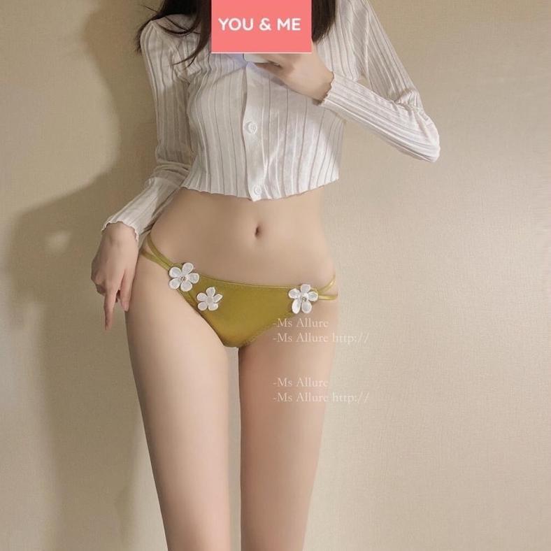 HOT PRODUCT Youandme - Celana Dalam Wanita Manis Korea Sexy Camellia CD Model Baru Satin Sutra