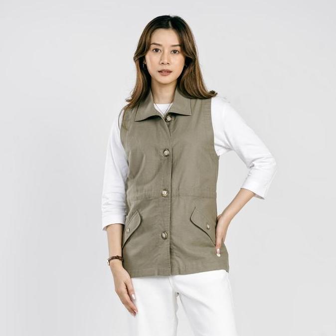 C2 Etvent Green Vest Sleevless Wanita - Outer Wanita