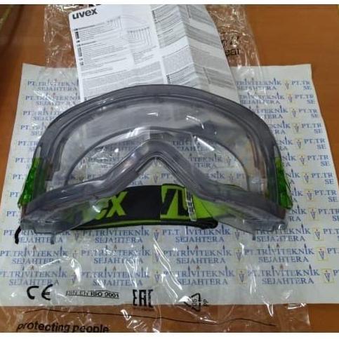 kacamata safety goggle uvex 9301-906 google uvex green strap