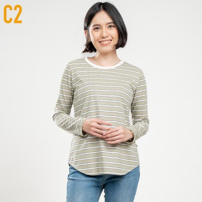 C2 Liuzou Green T-Shirt Wanita - Kaos Wanita Lengan Panjang