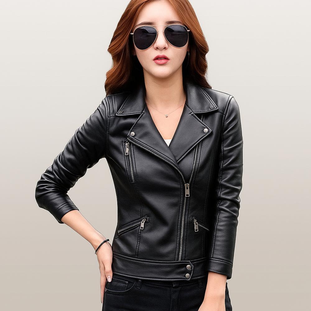 HOT PRODUCT Jaket semi kulit wanita cewe untuk motor model korea seksi murah