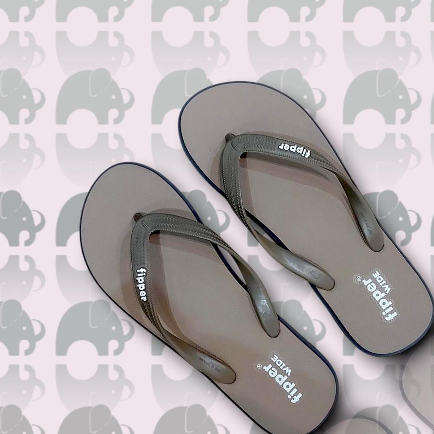 Fipper Wide Brown(Mocha)/Grey(Dark)/Brown(Taupe) - Sandal Jepit Pria/Wanita