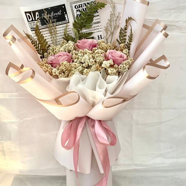 . [] | Buket Bunga Kering / Bucket Bunga Abadi / Bucket Wisuda / Bouquet Tunangan Lamaran Pernikahan