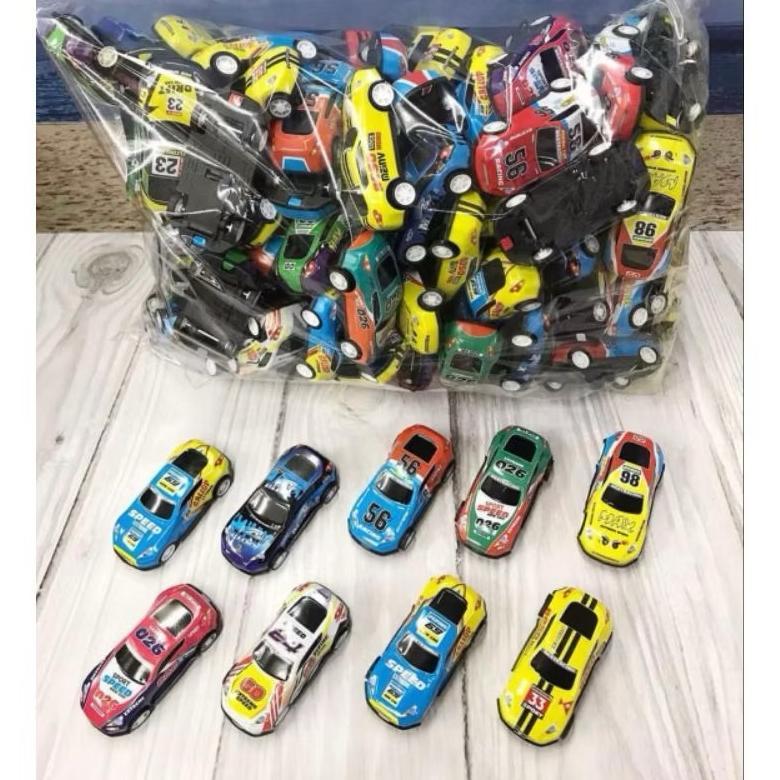 promo mobil racing pullback mainan mobil kecil besi motif random