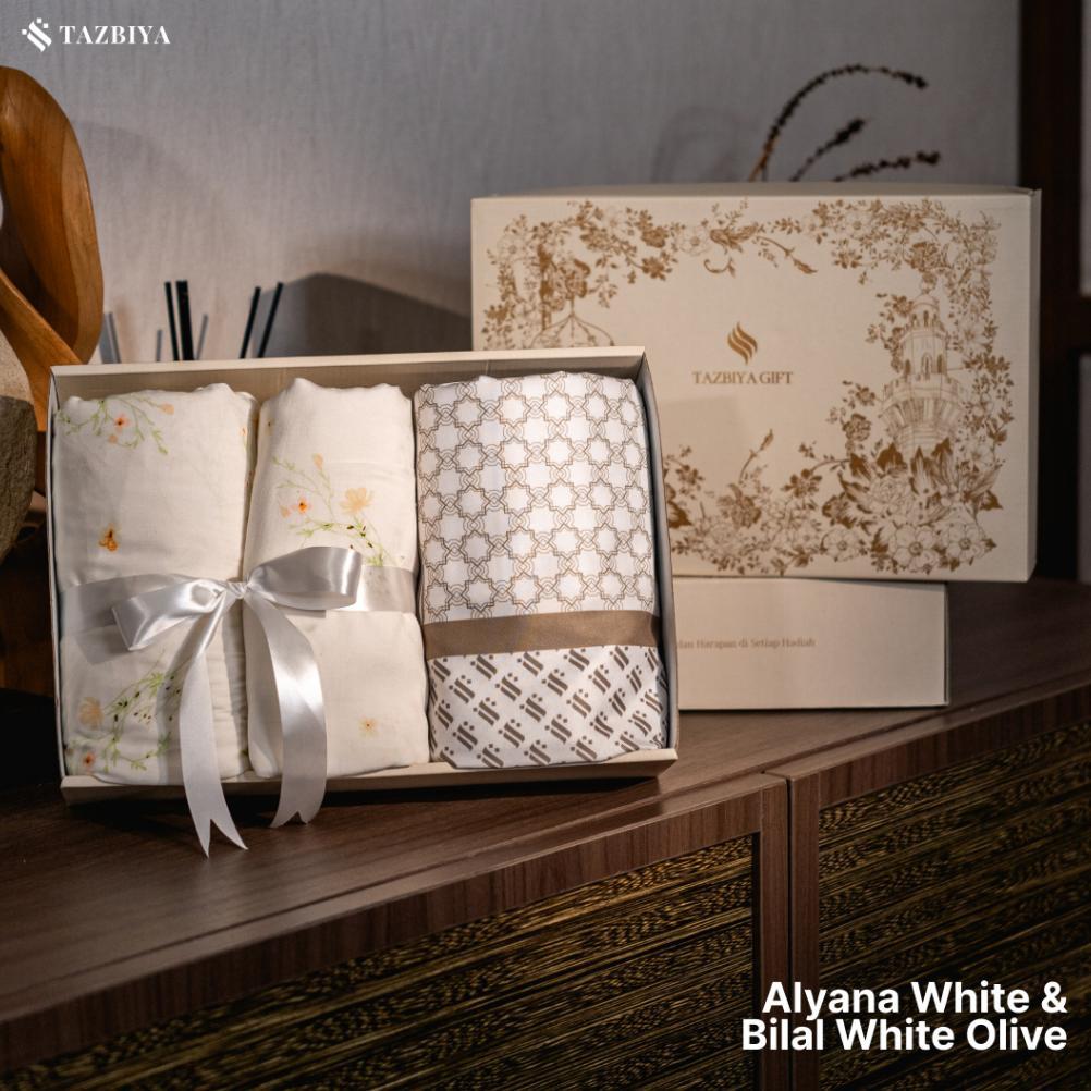 best deals tazbiya - gift set couple mukena & sarung (raya hampers gift box raya couple isi mukena d