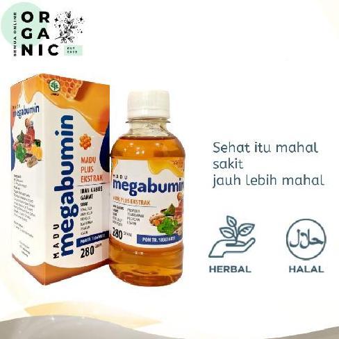 MEGABUMIN MADU PLUS EKSTRAK IKAN GABUS GAMAT IKAN SIDAT NAFSU MAKAN 280GRAM HERBAL HALAL MENINGKATKA