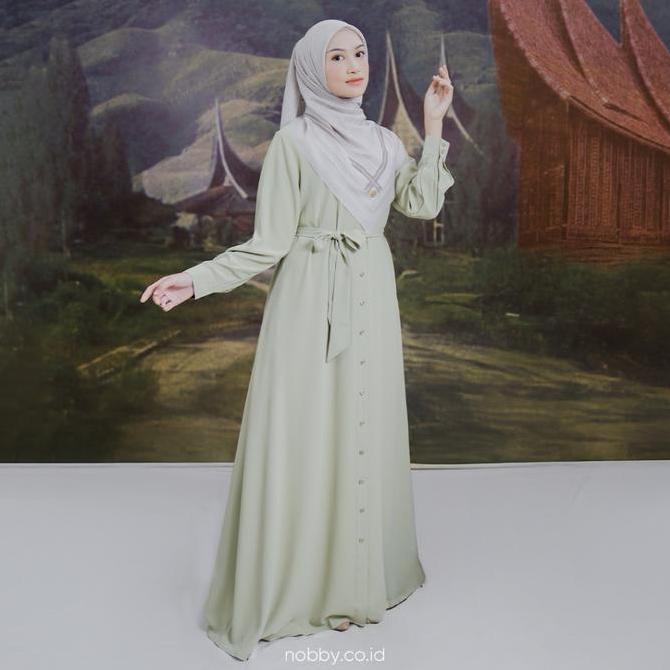 Nobby Barasiah Dress Gamis Formal Wanita Muslim Elegan Bahan Silky Strech