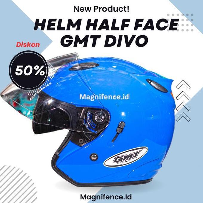 Comet- Helm Half Face Gmt Double Visor Helem Motor Sni Helmet