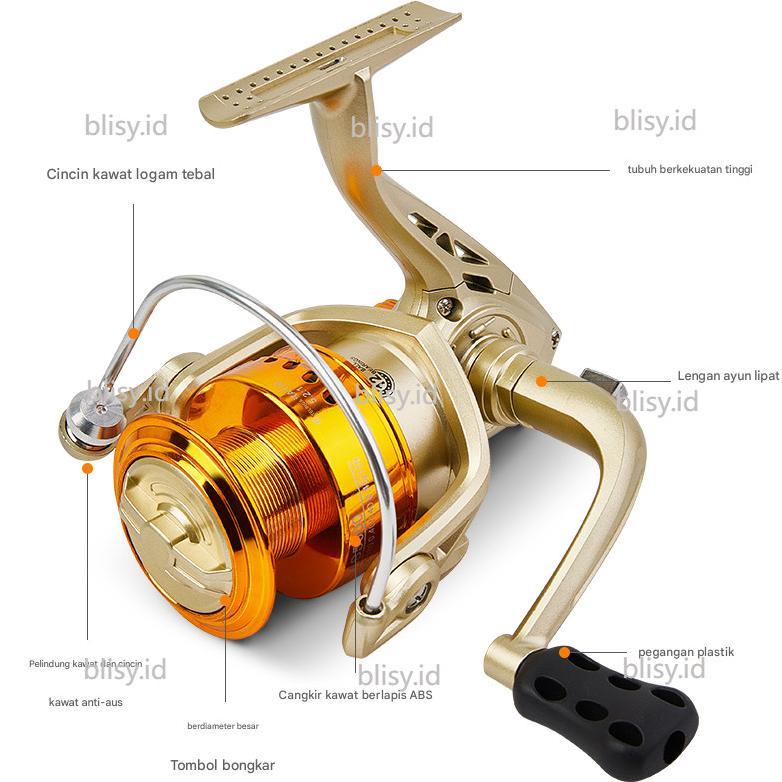 PROMO TERBARU Reel Yumoshi Aluminium Spool 12BB EF 1000-7000 Cod/YUMOSHI REELSKING EF3000 EF SERIES 