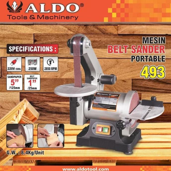 '' MESIN AMPLAS DUDUK / BELT SANDER PORTABLE MINI TYPE 493 ALDO *