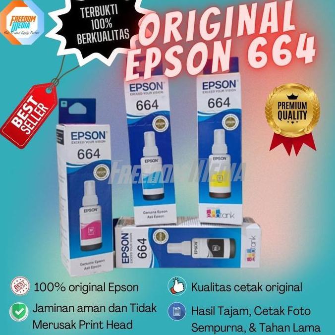 Tinta Original Epson 664 Hitam Warna ORIGINAL-L100 L120 L310 L360 L210