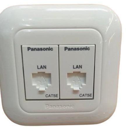 PANASONIC Stop colokan outlet data Modul LAN RJ45 CAT 5E + RJ45 CAT 5E WEJ2488