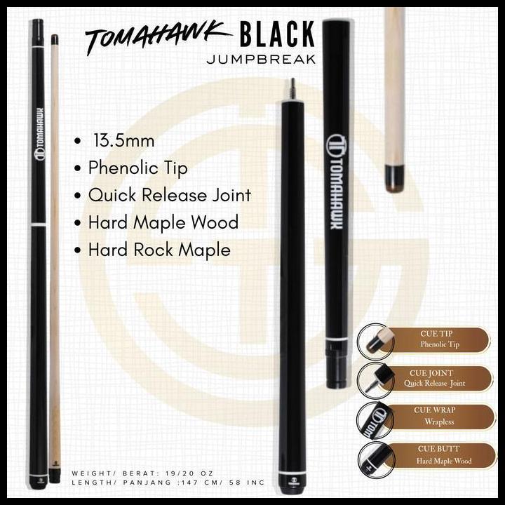 Good Quality Stick Billiard Tomahawk Black - Jumpbreak