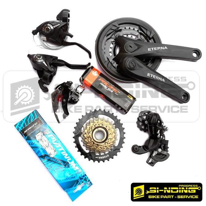 Groupset Gear Set BB Kotak Sepeda MTB 3 X 7 Speed Eterna Sprocket Drat Ulir Megarange 7 Speed Sepeda