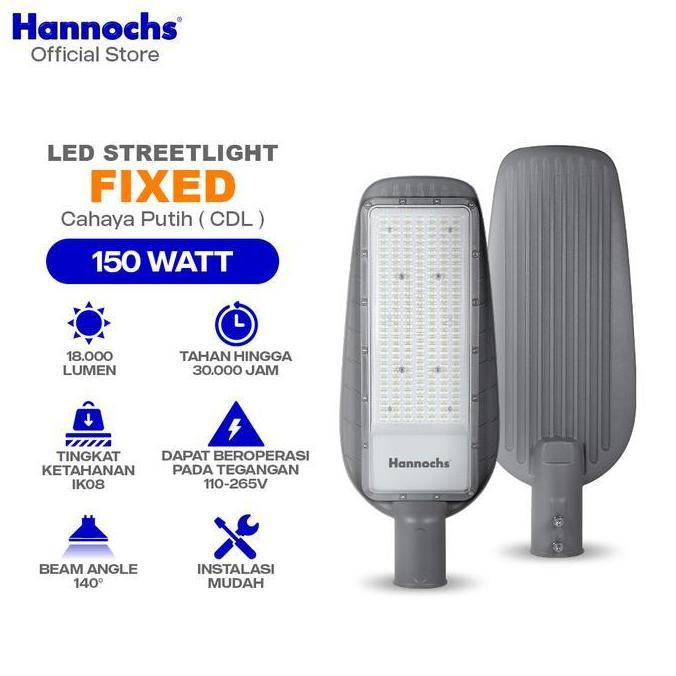 Hannochs Lampu Outdoor LED Streetlight Fixed 150W Cahaya Putih PJU