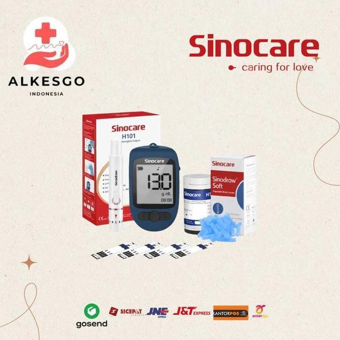 Paket Sinocare Hb H101 Hemoglobin Analyzer | Alat Cek Tes Anemia H101 HB Monitoring System Set