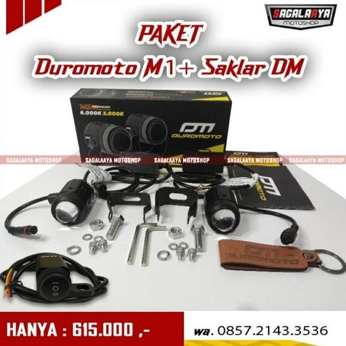 lampu duromoto M1 dan saklar switch paket promo murah original garansi
