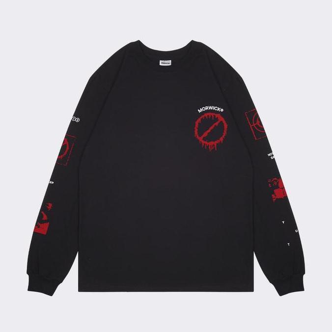 MORWICK - Kaos Long Sleeve Lengan Panjang Pria - Sacred - Hitam