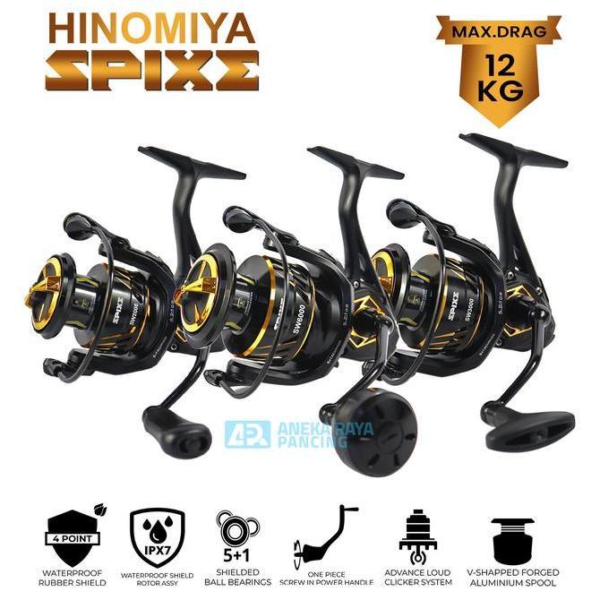 // REEL SPINNING [2025] HINOMIYA SPIXE 2000-6000 | ANEKA RAYA PANCING | DENGAN IPX7 WATERPROOF //