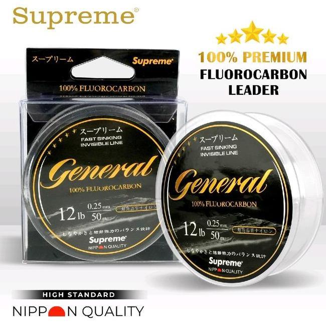 Senar Leader Supreme General Fluorocarbon Soft 50M Senar Pancing