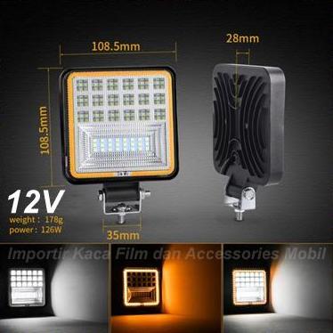 Lampu Kabut Mobil Kotak Fog Lamp Tembak Ring Signal Sein LED Bar Worklight Foglamp Sorot 12V Kotak