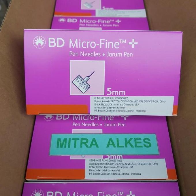 BD Micro-Fine 5mm. Microfine 5 mm BD. Pen Needles. Jarum Insulin Ungu BD.