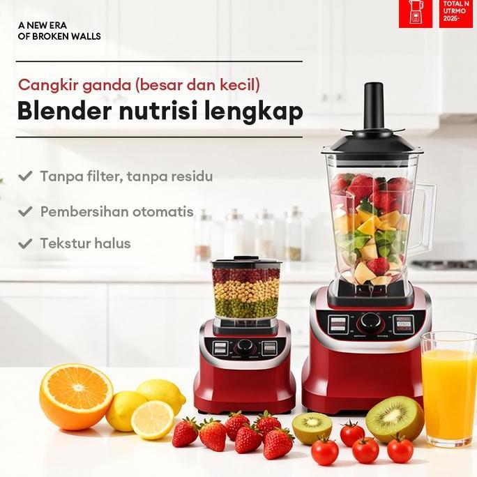 Grosir Best SellerTixx Blender Multifungsi Cincin Pelapis Gelas Tunggal Atau Ganda 2L 2In1 6 Bilah C