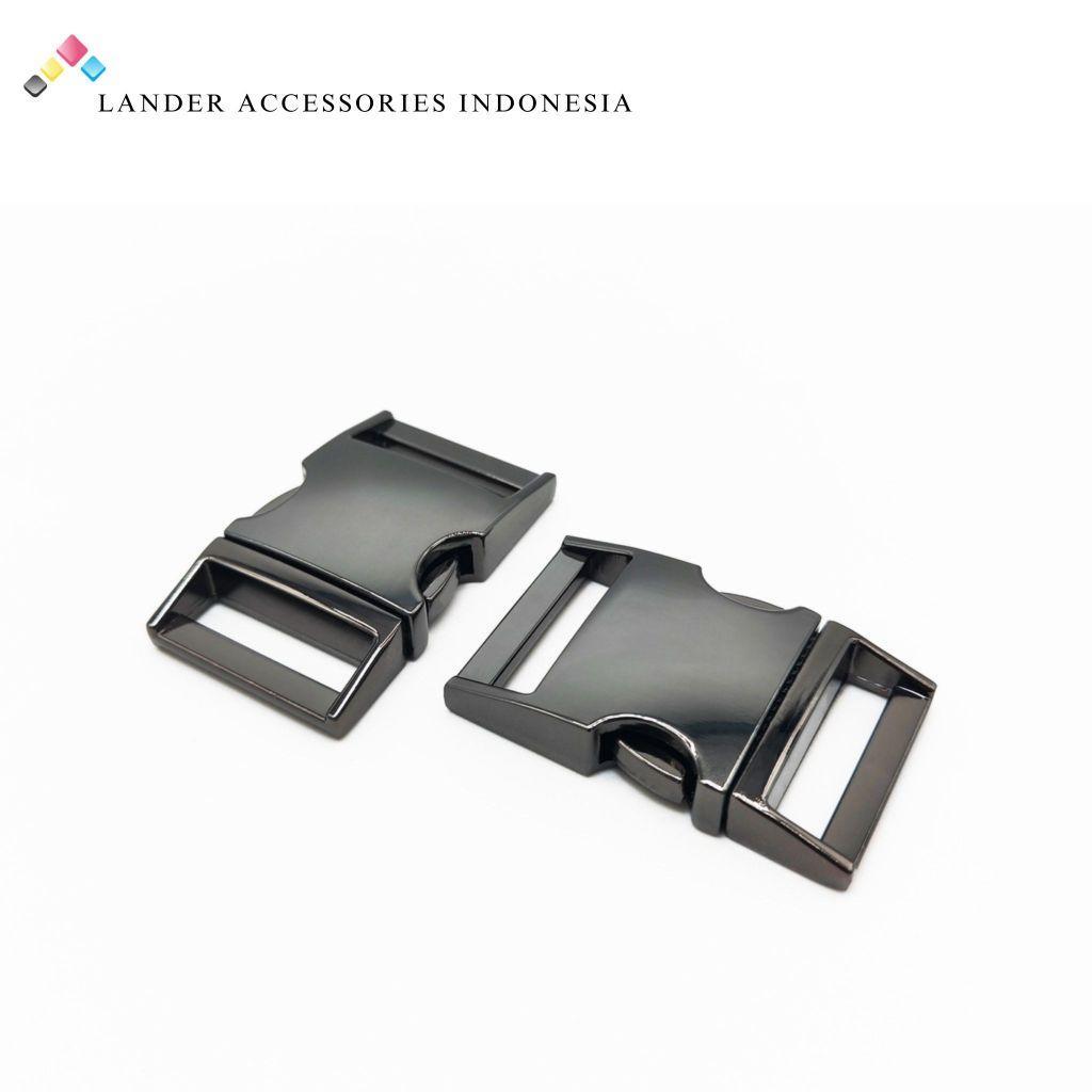 Buckle Gasper Gesper Kunci Sodok Alloy Metal Lander / Buckle / Th-01 / Shiny Gunmetal / 25Mm