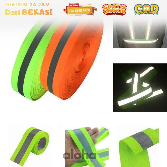 ALHM - 50m 5cm Pita Reflektor Baju Grade A Reflektor Kain Reflektor Baju Safety Kain Reflective