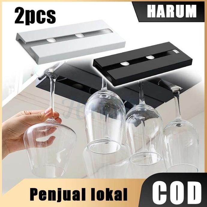 2PCS Rak Gelas Wine Gantung Rak Wine Holder Wine Glasses Untuk Bar Dan Dapur