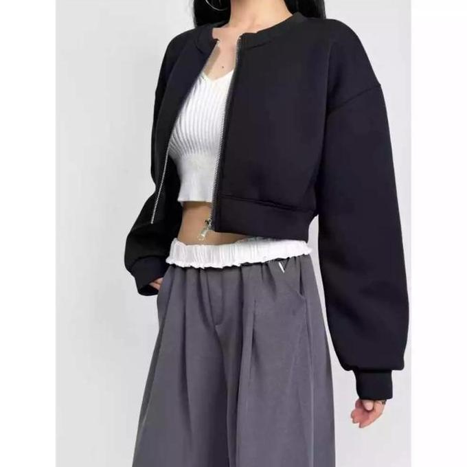 Bomber Classic Jaket Wanita Crop Basic - Atasan Jaket Wanita Korean