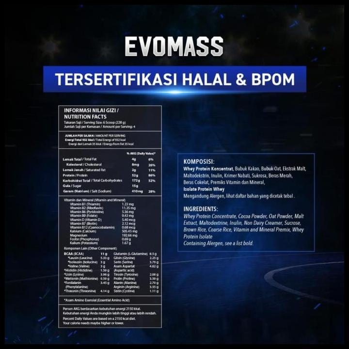 Best Seller Evolene Evomass 4,5Kg Evo Mass Gainer Nutrihouse