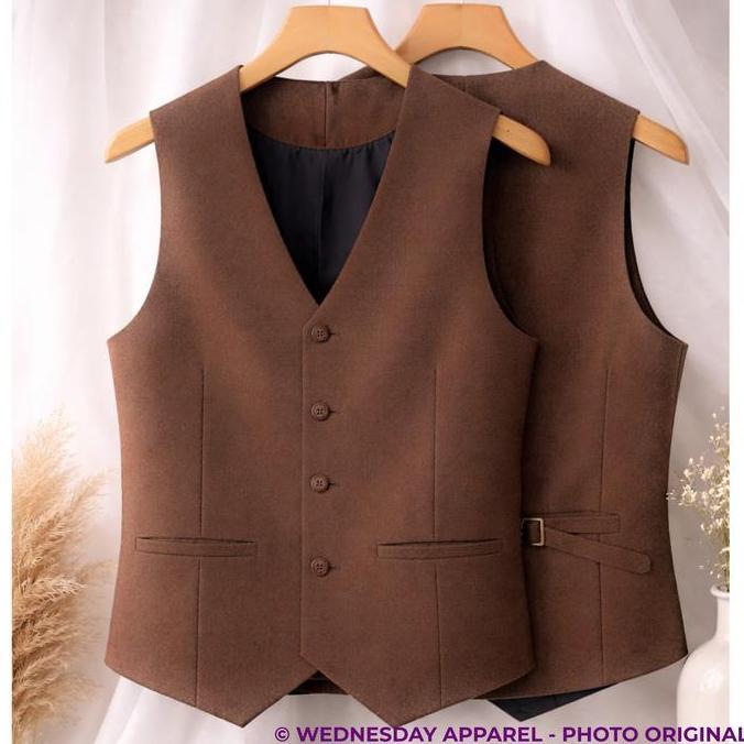 WEDNESDAY APPAREL - JAS ROMPI VEST PRIA TALI BELAKANG - Vest Pria Casual, Kerja, Wedding, Formal