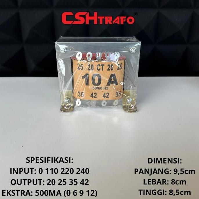 Trafo Kotak Csh Best Quality Trafo Kecil 100% Tembaga Murni 10A Ct 42V Terbaru 