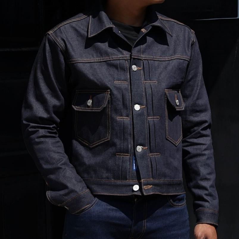 TERBARU MIHANE JEANS - JACKET PRIA DENIM - HARDLOOM TYPE II CINCHBACK 14OZ SANFORIZED