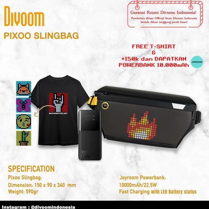 Borsa- Divoom Sling Bag Pixel Art Led Daypack