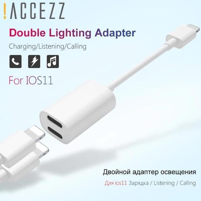 Y Cable Splitter Kabel Ori Iphone 7 8 X 11 Port Cabang Untuk Earphone