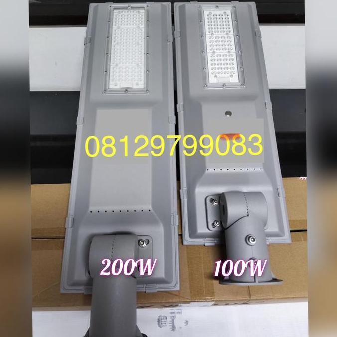 lampu jalan led pju 100 200 watt panel surya solar sel matahari 100w 200w vacolux outdoor street led