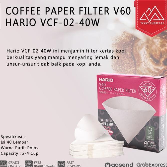 Filter Paper Hario V60 Size 02, Coffee Paper Filter Saringan Kertas