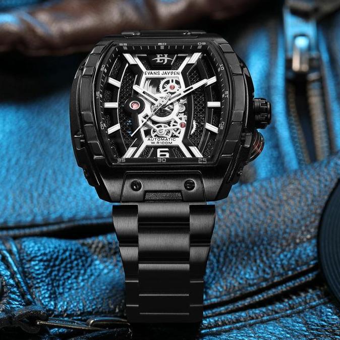 Orologio- Evans Jayden Jam Tangan Pria 9610 Rantai Automatic Movement Stainless Steel Kaca Sapphire 